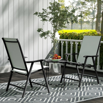 18" Outdoor Side Table, Removable Tray, Folding Legs, Black Patio Side Tables at Gallery Canada