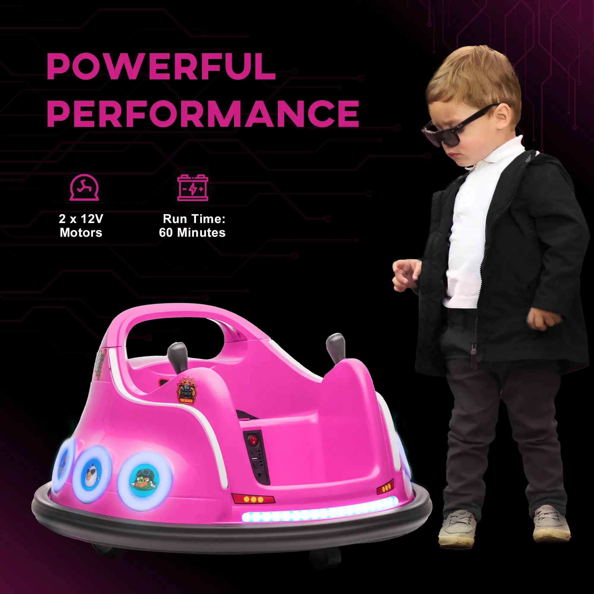 Electric Ride On Car, 12V, 360 Degree Spin, Dual Joysticks, Pink Electric Ride On Toys at Gallery Canada