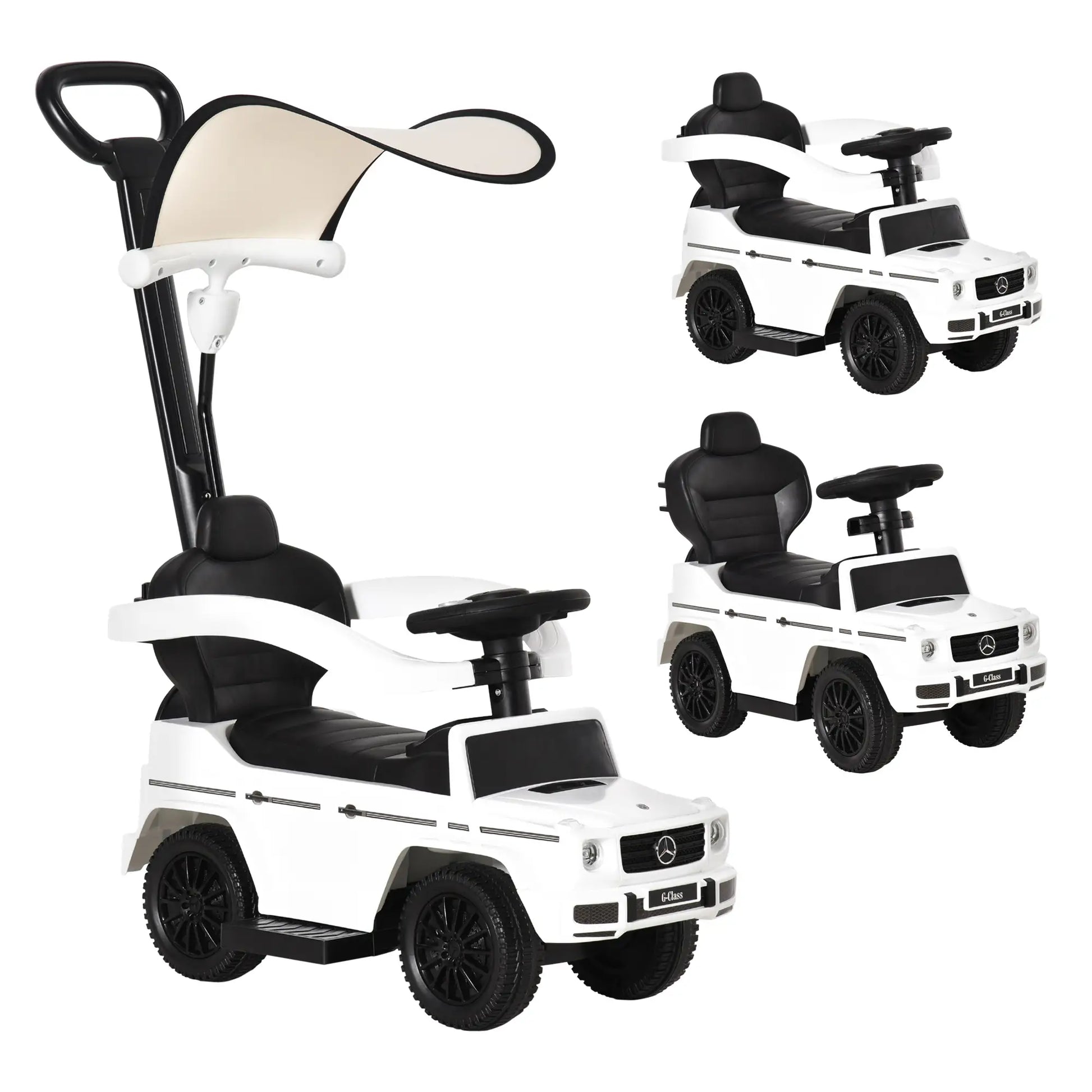 Licensed Push Car, 3-in-1 Toddler Sliding Car, White Push Cars for Toddlers at Gallery Canada