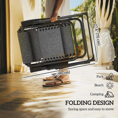 Padded Zero Gravity Chair, Folding Recliner, Patio Lounger with Cup Holder, Red Lounger Chairs at Gallery Canada