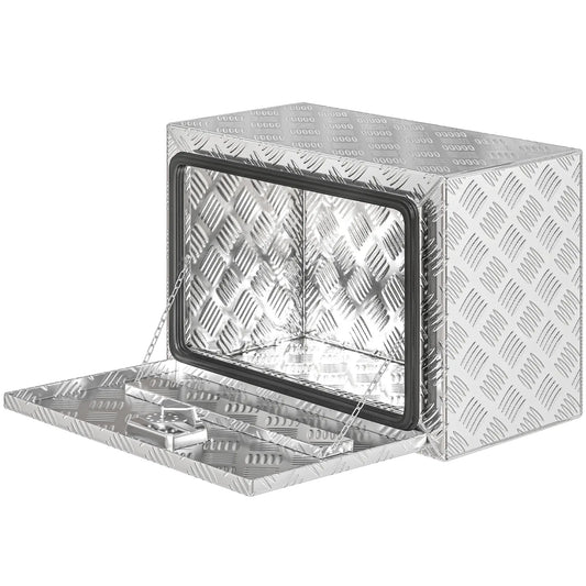 Boîte à outils pour camionnette en aluminium robuste de 24 pouces, coffre de rangement avec serrure