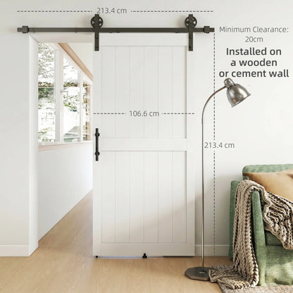 42inx84in Barn Door, 7FT Sliding Hardware Kit, White Door Hardware at Gallery Canada