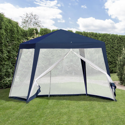 10x10ft Party Tent Canopy with Netting, Outdoor Gazebo, Blue Canopy Tents at Gallery Canada