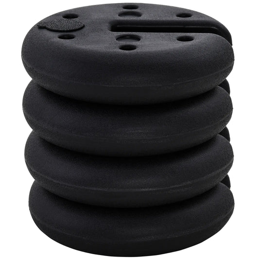 Set of 4 Party Tent Canopy Weight Plates, Gazebo Anchor Base Weights Umbrella Bases Black at Gallery Canada