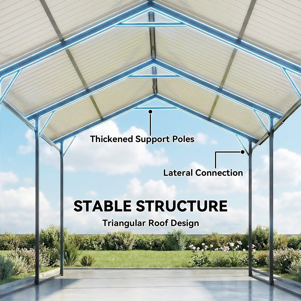 10 x 15ft Metal Carport, Heavy-Duty Canopy With Reinforced Steel Frame Car Shelters at Gallery Canada