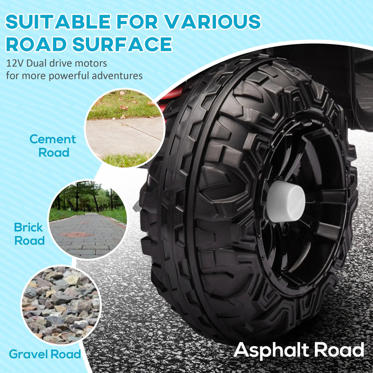12V Kids ATV, Four Wheels, Spring Suspension, LED Light, MP3, White