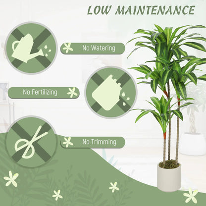 4FT Dracaena Artificial Plant, Bendable Trunks, Green Artificial Trees at Gallery Canada