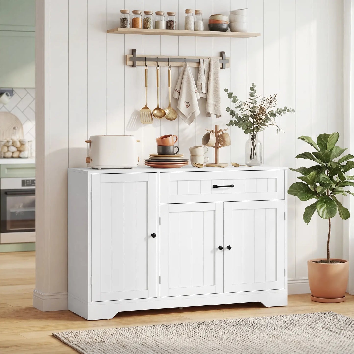 44" Modern Kitchen Cabinet With Drawer, White Bar Cabinets at Gallery Canada