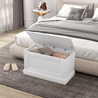 31.5 Inches Storage Chest, Wooden Box, Wood Grain, White Storage Cabinets at Gallery Canada