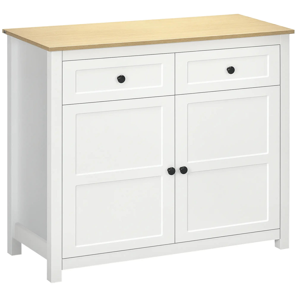 Modern Sideboard, Kitchen Storage Cabinet with Drawers, Adjustable Shelf, White Storage Cabinets at Gallery Canada