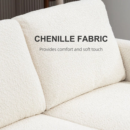 54.3" Loveseat Sofa, 2 Seater, Removable Cushions, Wood Frame, Cream White 2-Seater Sofas at Gallery Canada