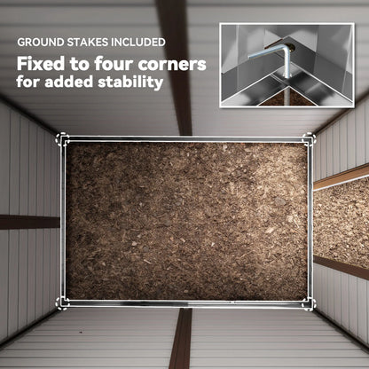 9' x 6' Green Garden Shed, Outdoor Storage With Sloped Roof, Green