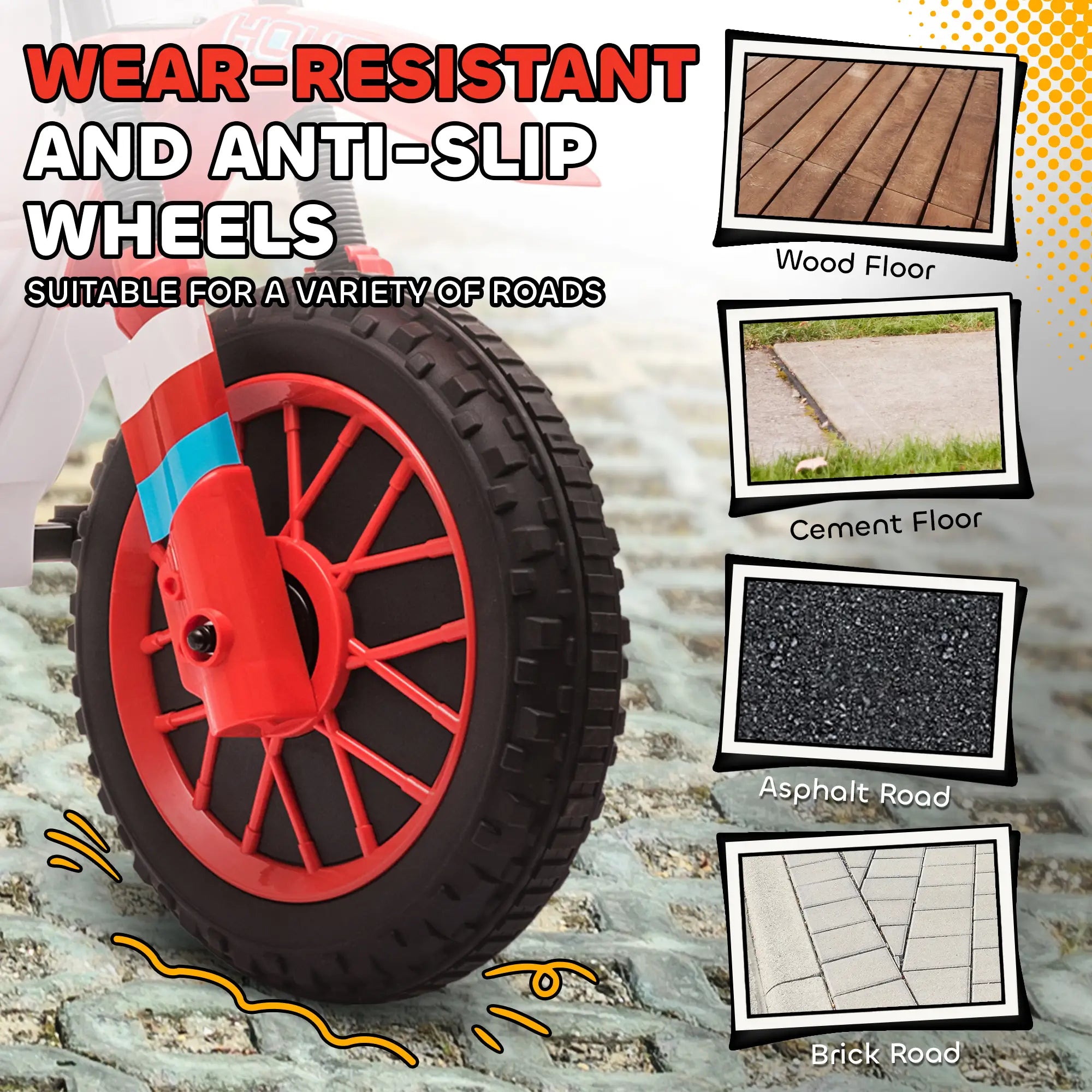 Kids Dirt Bike 12V Battery, Training Wheels, Red Electric Motorcycles at Gallery Canada