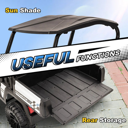 24V 2 Seater Kids Electric Car, Remote Control, 4 Wheels, Black Electric Toy Cars at Gallery Canada