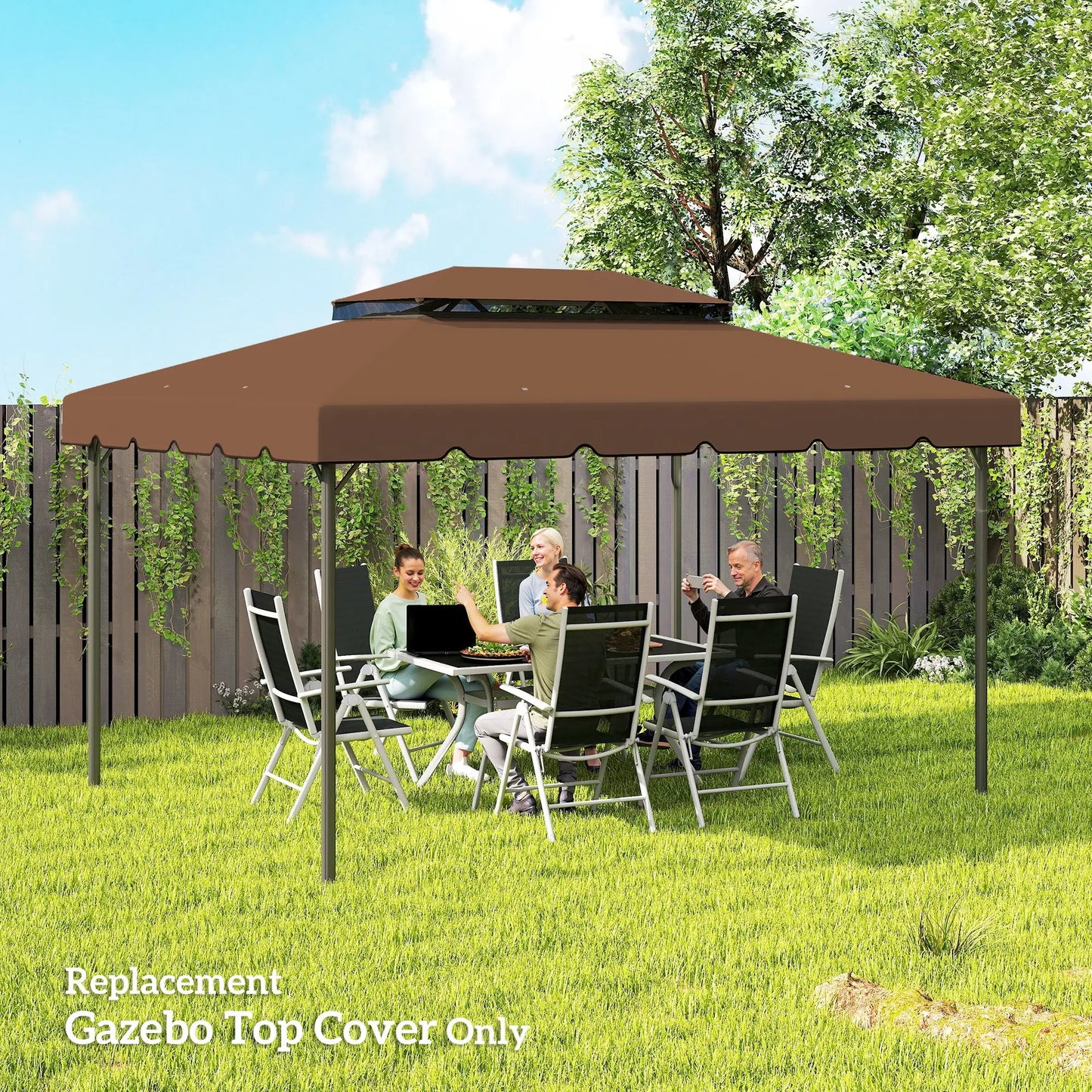 13' x 10' Gazebo Canopy, Double Vented Roof, Coffee Gazebo Canopy Replacement at Gallery Canada