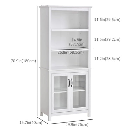Multifunctional Storage Cabinet, Adjustable Shelves, White White Bookshelves at Gallery Canada