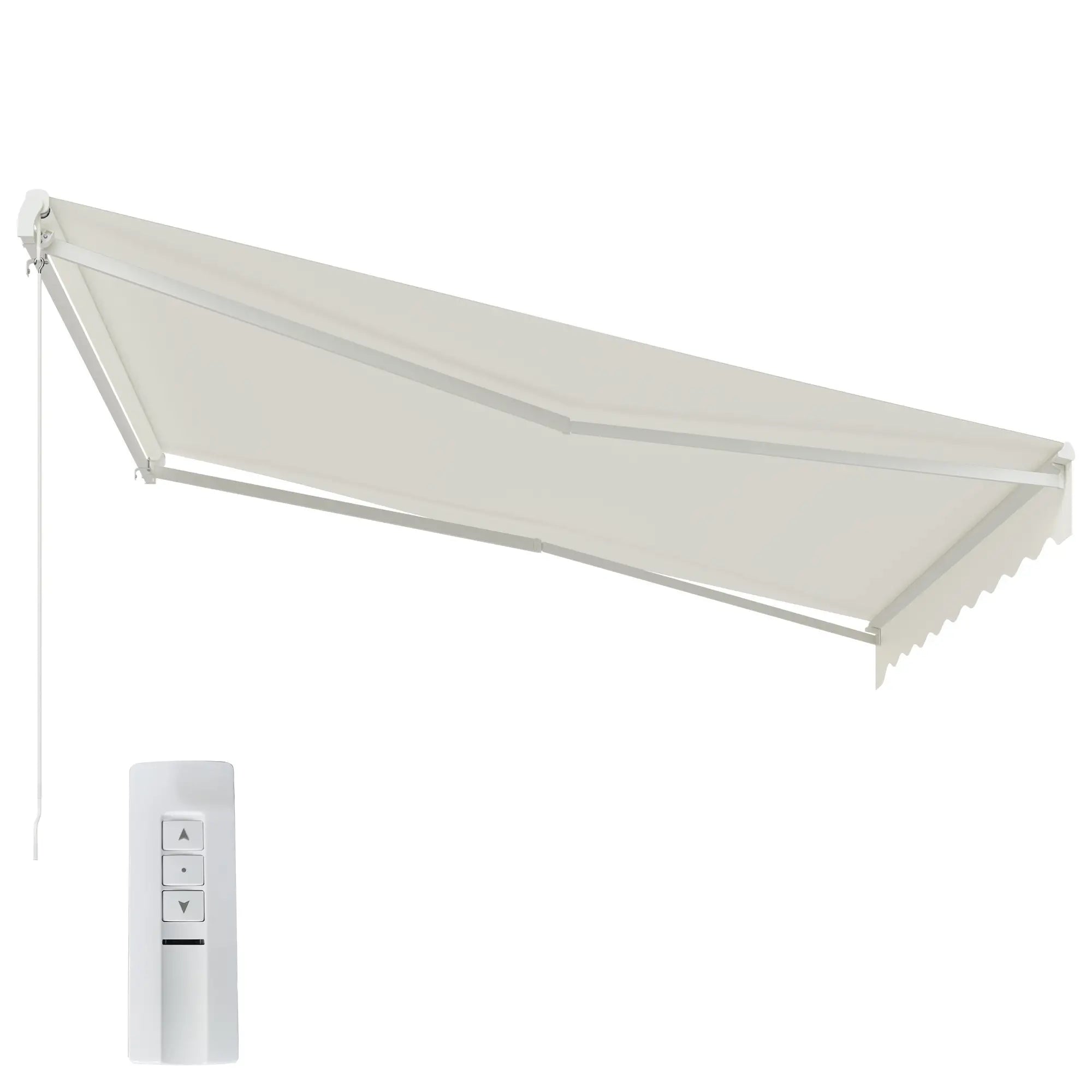 12'x10' Electric Retractable Awning, UV Protection, Cream Deck Awnings Cream at Gallery Canada