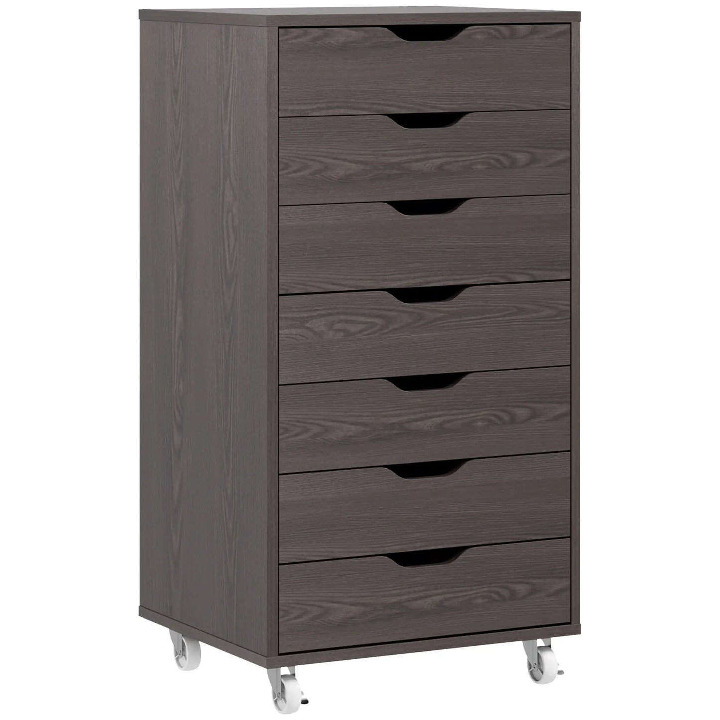 7-Drawer Vertical File Cabinet, 18.7"x15.6"x35.4", Wood Grain, Grey Office Cabinets & Cupboards Grey Wood Grain at Gallery Canada