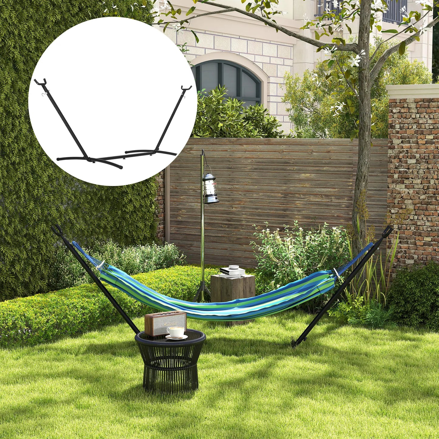 9.2'L Adjustable Hammock Stand, Heavy Duty, Outdoor Camping, Black Hammock Stands at Gallery Canada