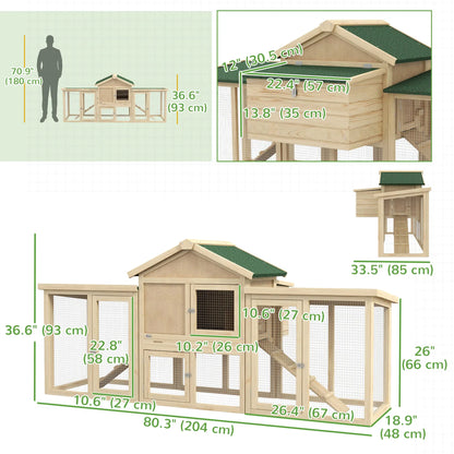 Wooden Chicken Coop, Large Rabbit Hutch with Nesting Box, Run, Ramp Chicken Coops at Gallery Canada