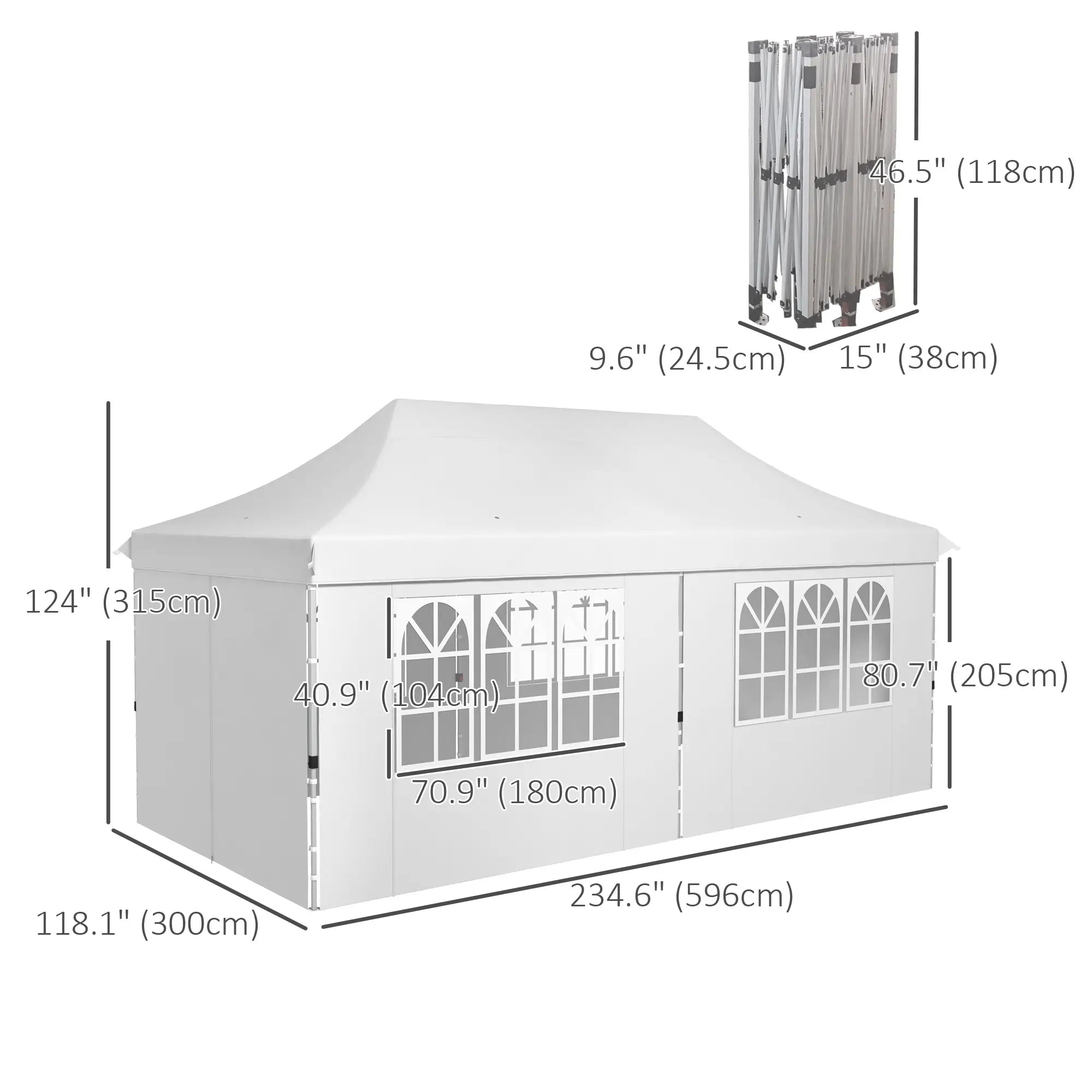 20x10 Pop Up Canopy, 6 Removable Sidewalls, Carry Bag, White Pop Up Canopies at Gallery Canada