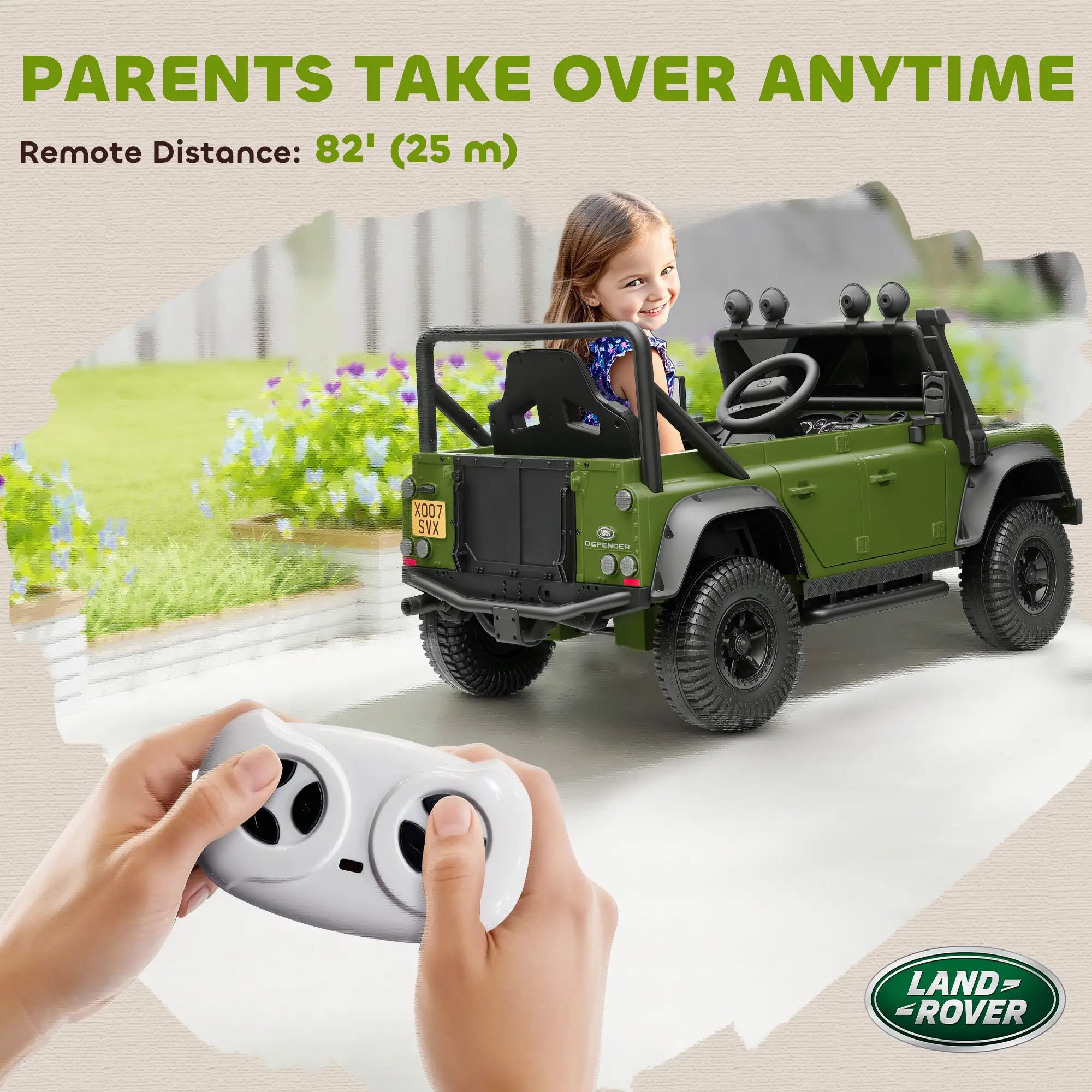 Kids Ride On Truck, Remote Control, Spring Suspension, LED Lights, 3 Speed, Dark Green Electric Toy Cars at Gallery Canada
