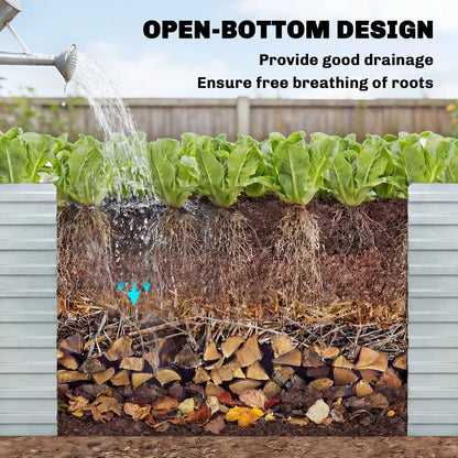 8' x 4' x 2' Raised Garden Bed, Galvanized Planter Box, Silver Galvanized Planter Boxes at Gallery Canada