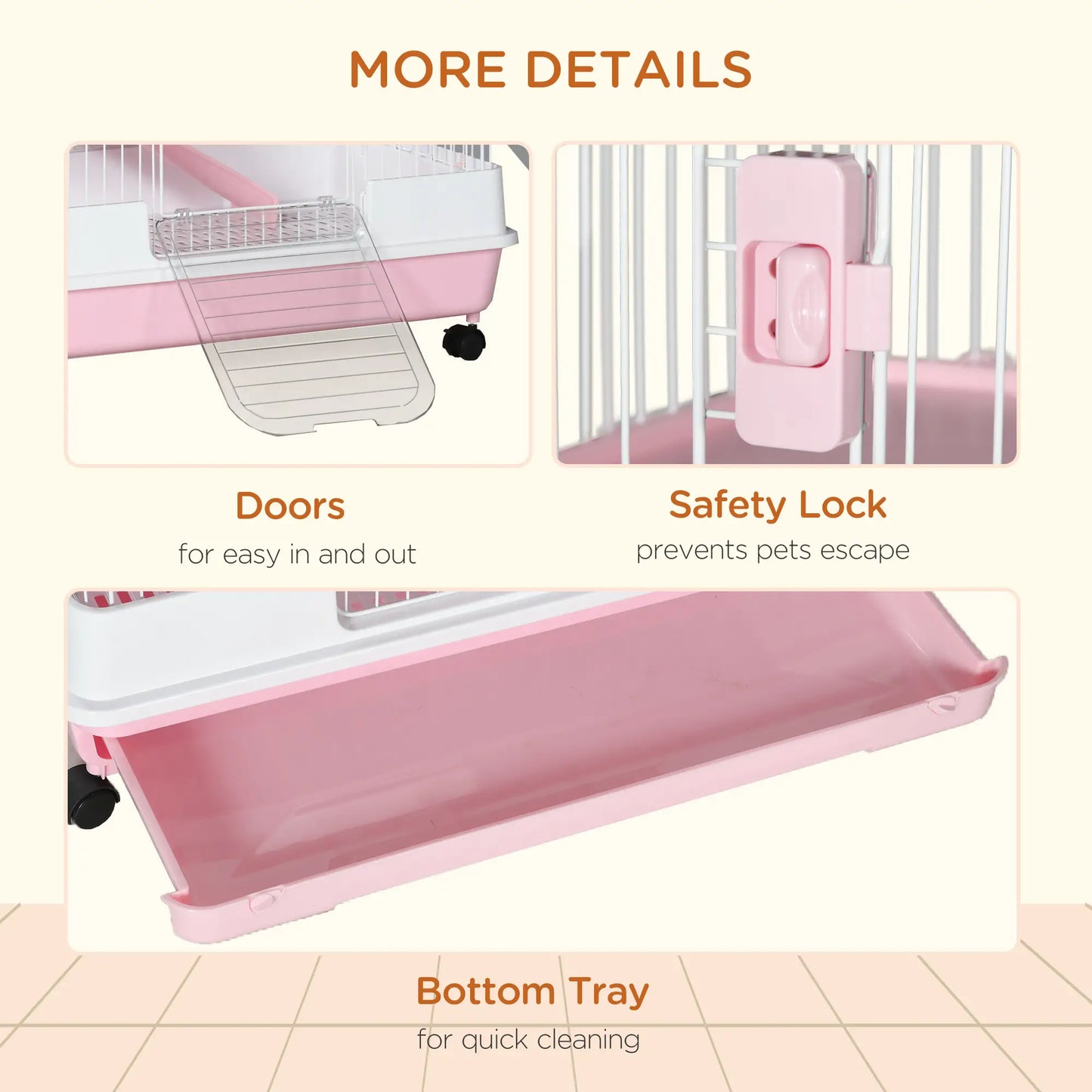 32"L 6-Level Small Animal Cage, Universal Lockable Wheels, Pink Houses & Habitats at Gallery Canada