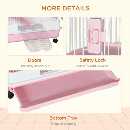 32"L 6-Level Small Animal Cage, Universal Lockable Wheels, Pink Houses & Habitats at Gallery Canada