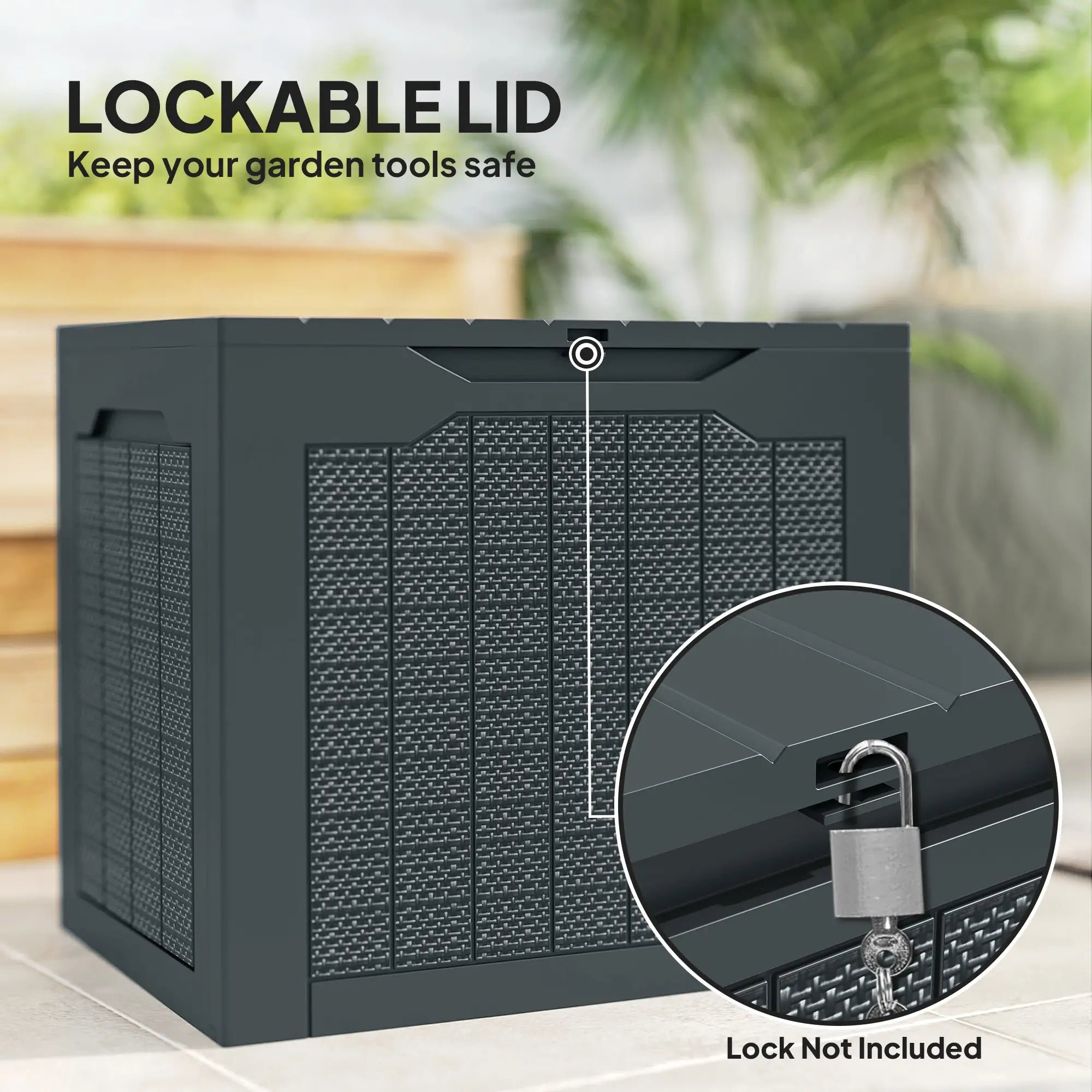 28 Gallon Deck Box, Resin Outdoor Storage, Waterproof UV Resistant Patio Storage Boxes at Gallery Canada