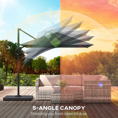 8' x 8' Offset Cantilever Patio Umbrella, UPF50+, 360° Rotation, Dark Grey Offset Cantilever Umbrellas at Gallery Canada