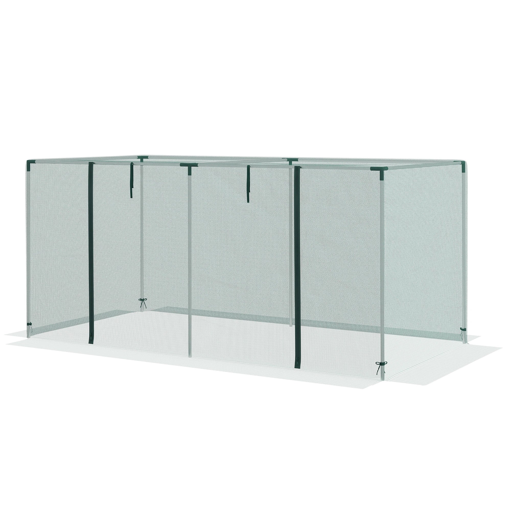 Galvanized Steel Crop Cage, Plant Protection Tent, 8' x 4', Green Walk In Greenhouses Green and Silver at Gallery Canada