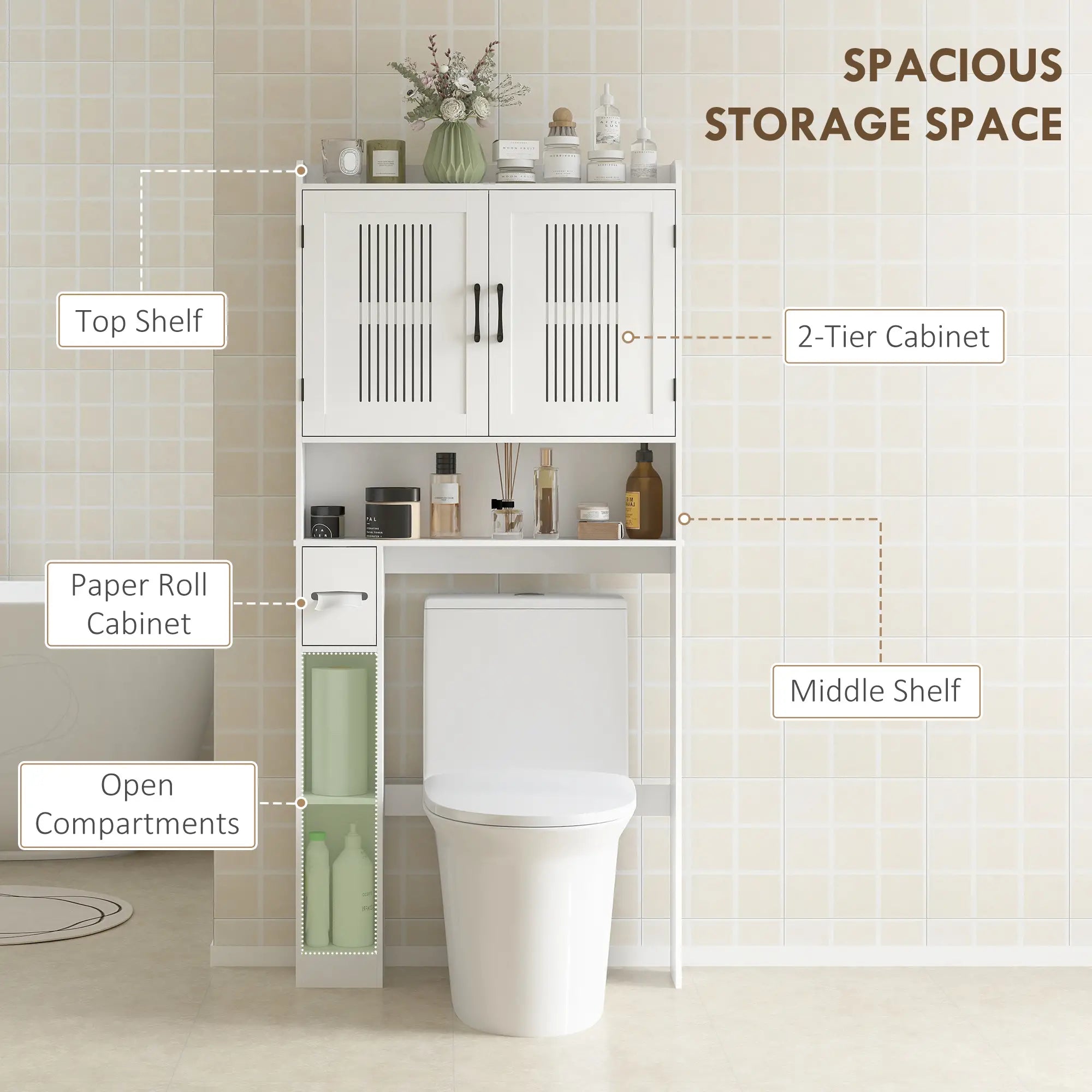 Over Toilet Storage Cabinet, Adjustable Shelf, Toilet Paper Holder Bathroom Cabinets at Gallery Canada