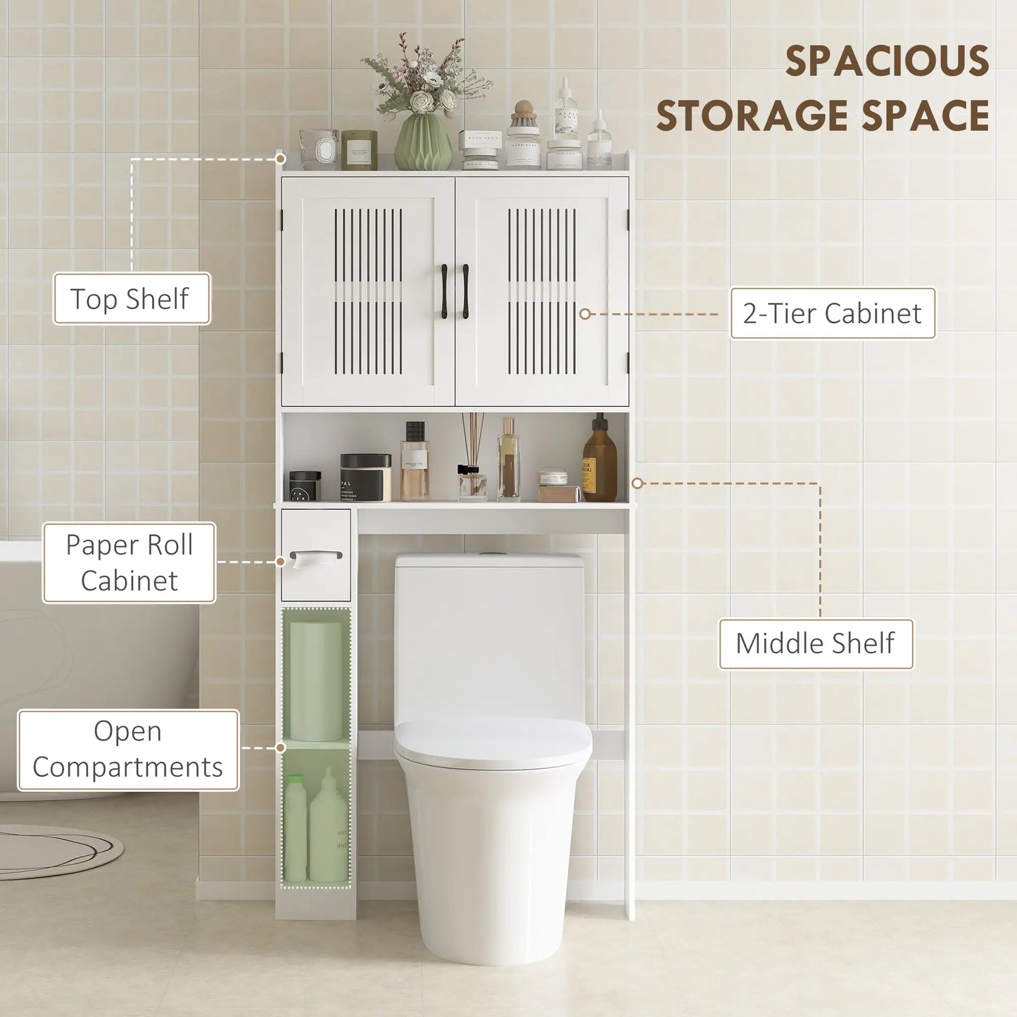 Over Toilet Storage Cabinet, Adjustable Shelf, Toilet Paper Holder Bathroom Cabinets at Gallery Canada
