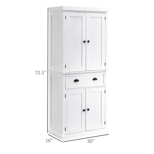 Long Standing Kitchen Cabinet w/ 2 Drawers MDF Board White - Gallery Canada
