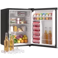 2.6 Cu Ft Mini Fridge, Single Door Compact Refrigerator, Silver