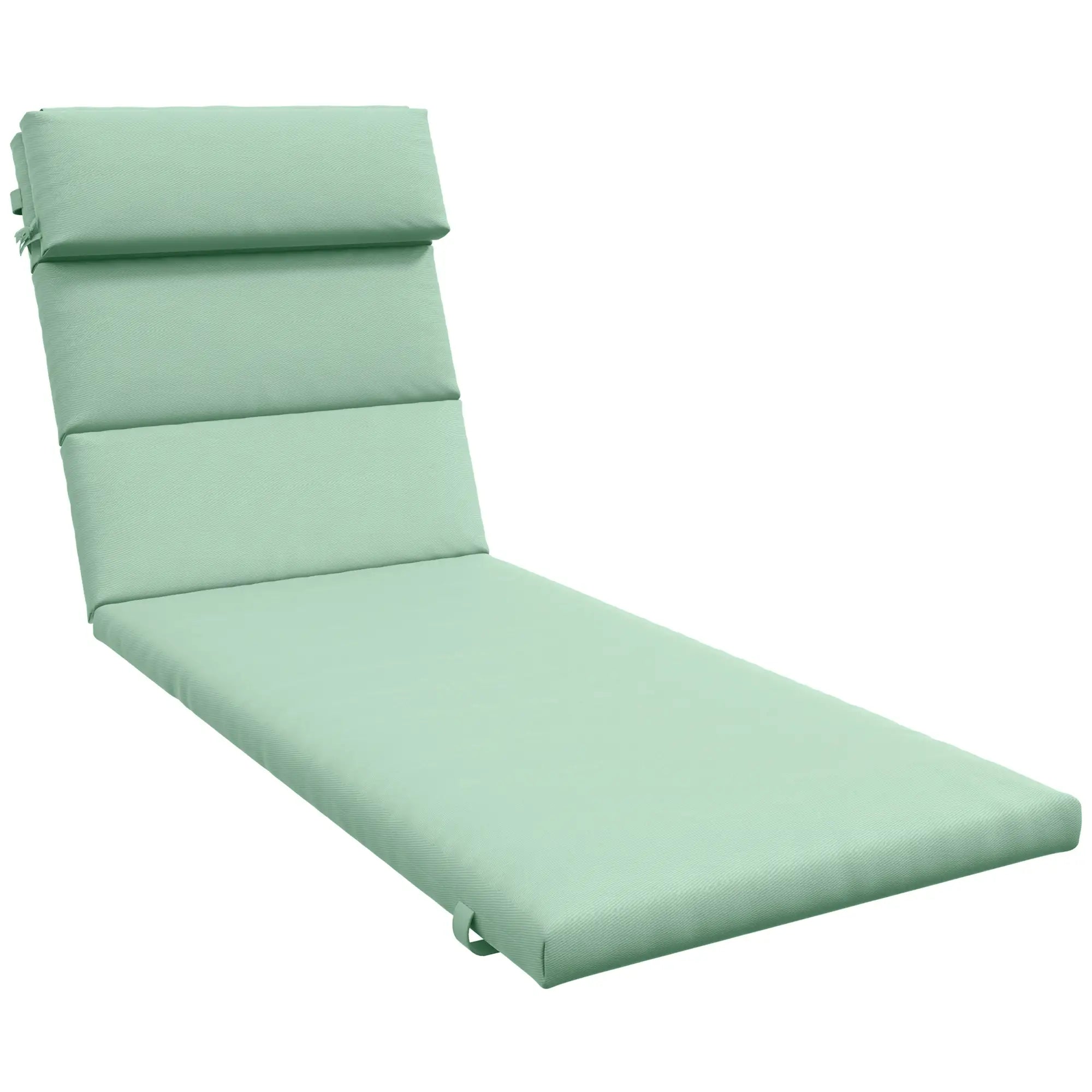 Patio Chaise Lounge Chair Cushion, With Headrest And Ties, Green Patio Chair Cushions at Gallery Canada