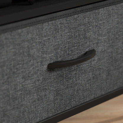 TV Stand with Charging Station, 2 Foldable Drawers, Open Shelf, 47 Inch, Black TV Stands at Gallery Canada