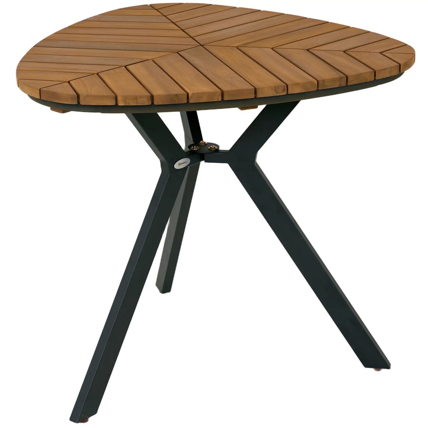 35.4" Outdoor Dining Table, Slatted Acacia Wood Top, Steel Legs Patio Dinning Tables at Gallery Canada