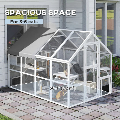 Outdoor Cat Enclosure, Wooden Feral Cat House, Weatherproof Canopy Outdoor Cat Enclosures at Gallery Canada