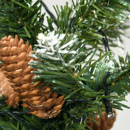 7.5' Skinny Prelit Artificial Christmas Tree, Auto Open, Pinecones, Snow-Dipped Branches Pre Lit Christmas Trees at Gallery Canada