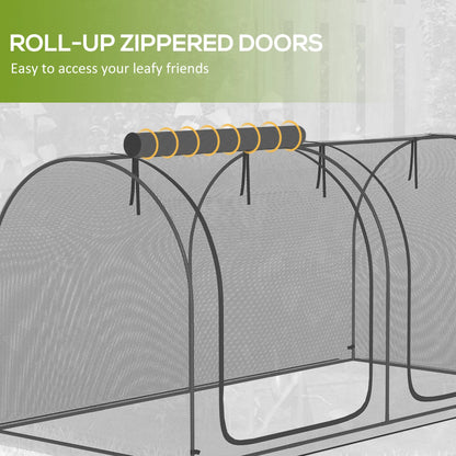 8' x 4' Crop Cage, Garden Plant Protector, 2 Zippered Doors, 6 Stakes, Black Walk In Greenhouses at Gallery Canada