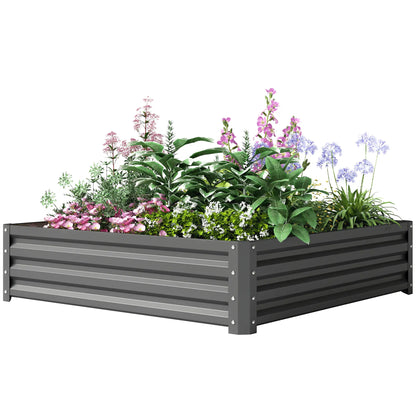 4' x 4' x 1' Galvanized Steel Raised Garden Bed, Light Grey Galvanized Planter Boxes Light Grey at Gallery Canada