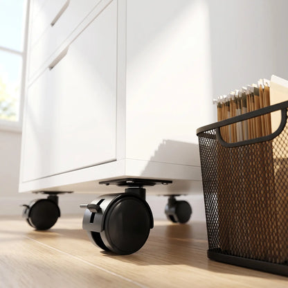 Mobile Printer Stand With 5 Drawers, White
