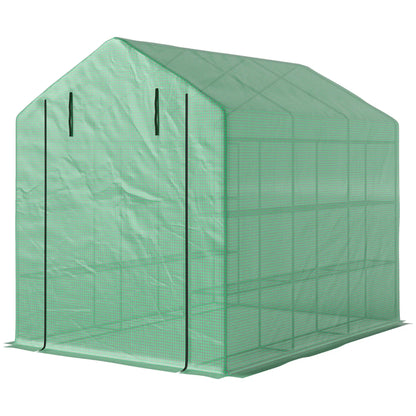 8' x 6' x 7' Portable Walk-In Greenhouse, 18 Shelves, Water/UV Resistant Cover, Roll Up Door Walk In Greenhouses at Gallery Canada