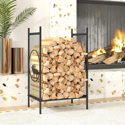 Firewood Rack Outdoor, 19" Heavy Duty Metal Log Holder with Mesh Sides Firewood Racks at Gallery Canada