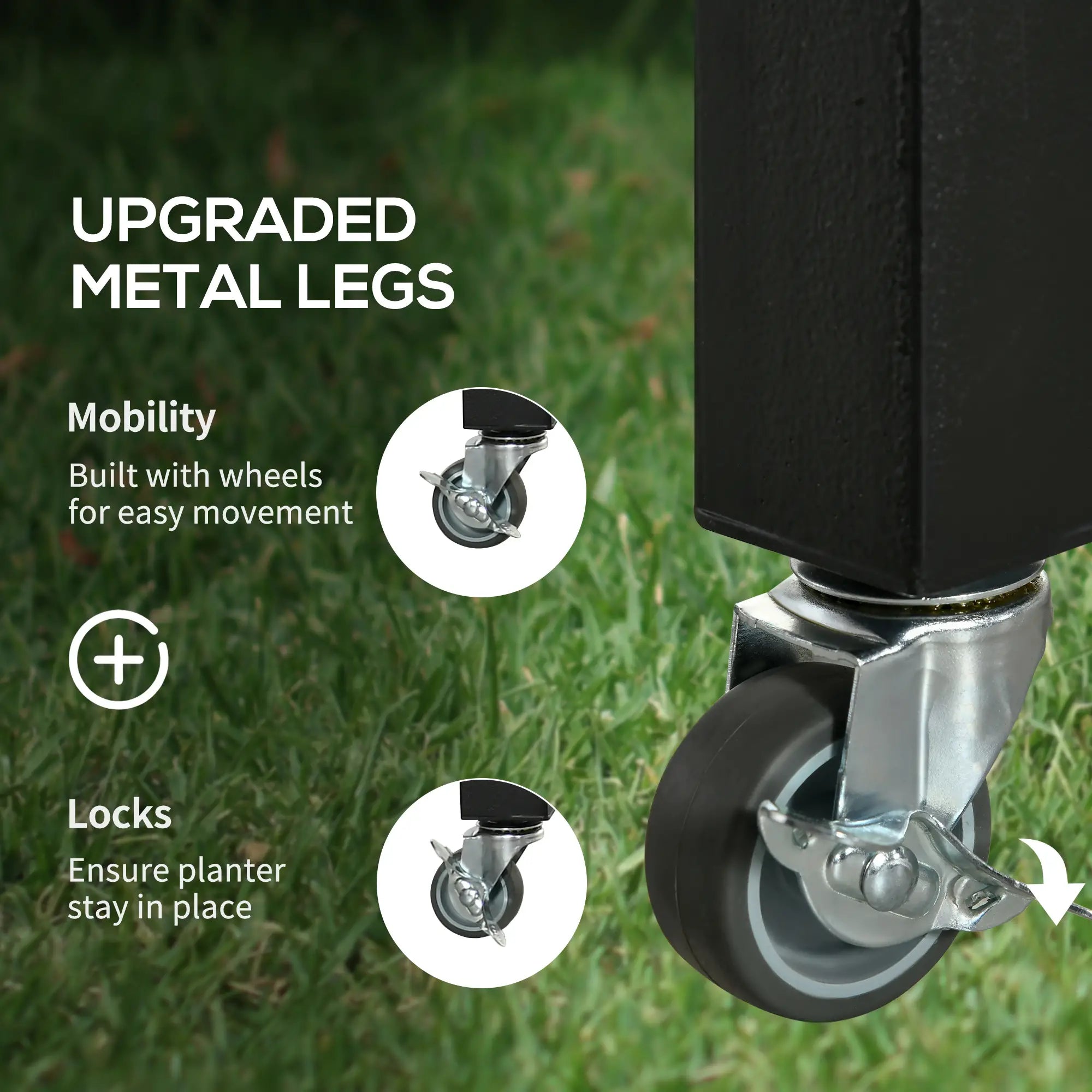Elevated Planter Box with Legs, Lockable Wheels, Metal Legs, Non-Woven Fabric Elevated Garden Beds at Gallery Canada