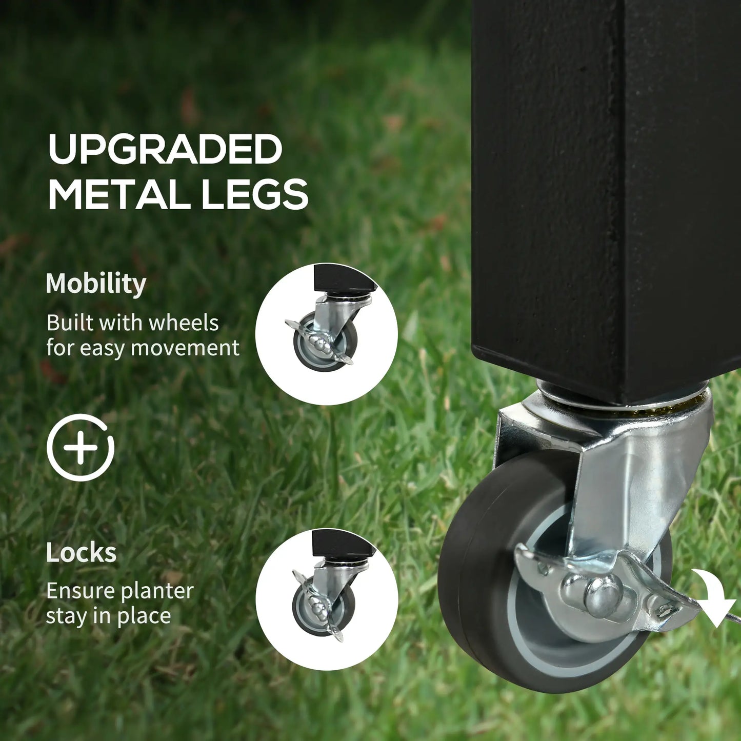 Elevated Planter Box with Legs, Lockable Wheels, Metal Legs, Non-Woven Fabric Elevated Garden Beds at Gallery Canada