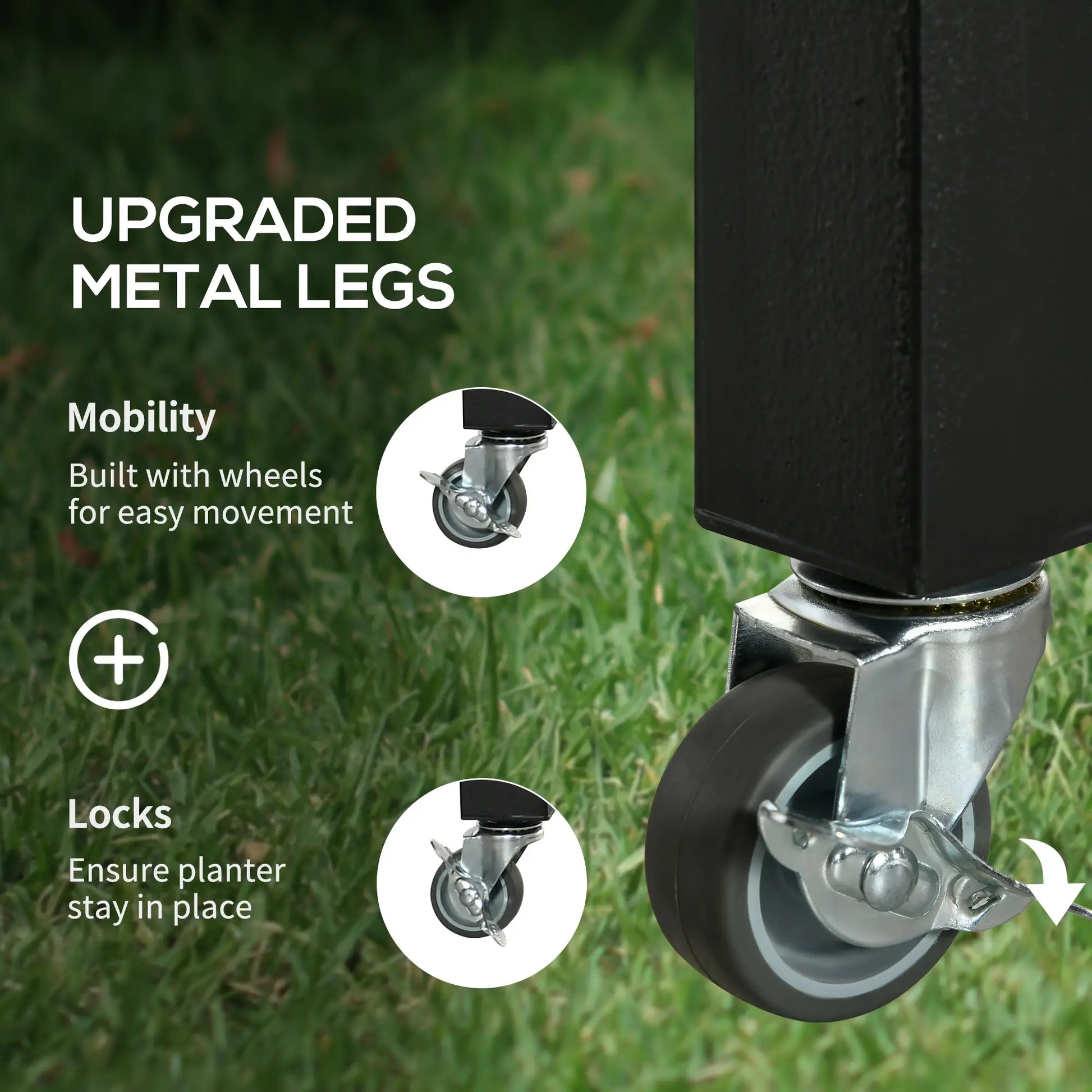 Elevated Planter Box with Legs, Lockable Wheels, Metal Legs, Non-Woven Fabric Elevated Garden Beds at Gallery Canada