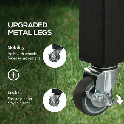 Elevated Planter Box with Legs, Lockable Wheels, Metal Legs, Non-Woven Fabric Elevated Garden Beds at Gallery Canada